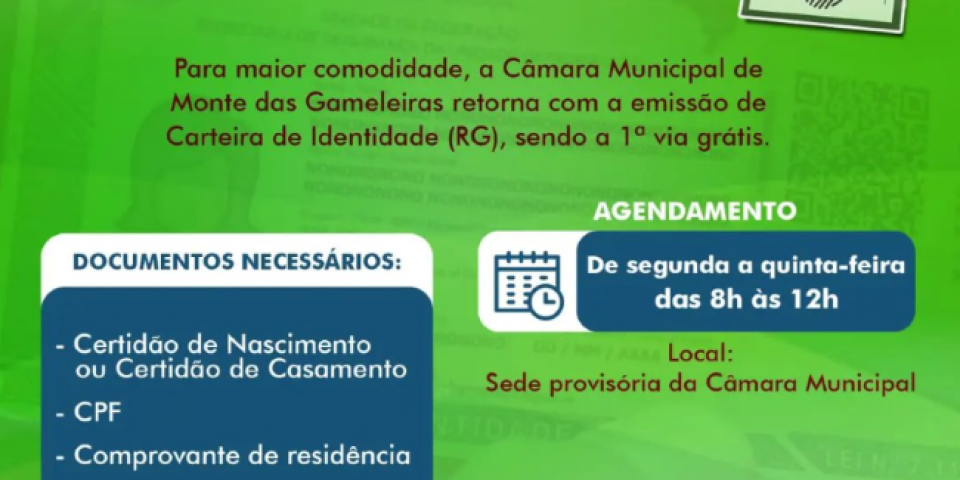 RETORNO DA EMISSÃO DE CARTEIRA DE IDENTIDADE (RG)